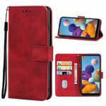 For Samsung Galaxy A21 Leather Phone Case(Red)