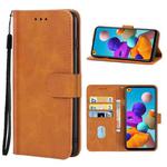 For Samsung Galaxy A21s Leather Phone Case(Brown)