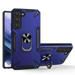 For Samsung Galaxy S22 5G PC + TPU Phone Case with Rotatable Ring Holder(Blue)