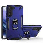 For Samsung Galaxy S22+ 5G PC + TPU Phone Case with Rotatable Ring Holder(Blue)