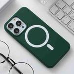 For iPhone 12 Pro Max Silicone Magsafe Phone Case(Dark Green)