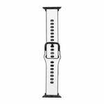 Litchi TPU Watch Band For Apple Watch Series 8&7 41mm / SE 2&6&SE&5&4 40mm / 3&2&1 38mm(White Black)