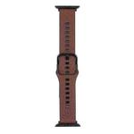Litchi TPU Watch Band For Apple Watch Ultra 49mm / Series 8&7 45mm / SE 2&6&SE&5&4 44mm / 3&2&1 42mm(Coffee Black)