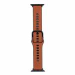 Litchi TPU Watch Band For Apple Watch Ultra 49mm / Series 8&7 45mm / SE 2&6&SE&5&4 44mm / 3&2&1 42mm(Brown Black)