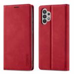 For Samsung Galaxy A32 4G LC.IMEEKE Strong Magnetism Matte TPU + PU Leather Case(Red)