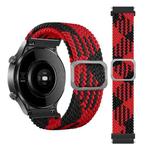 For Samsung Galaxy Watch4 40mm/44mm Nylon Braided Elasticity Watch Band(Red Black)