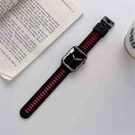 Silicone Watch Band For Apple Watch Series 8&7 41mm / SE 2&6&SE&5&4 40mm / 3&2&1 38mm(Black + Red)