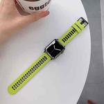 Silicone Watch Band For Apple Watch Series 8&7 41mm / SE 2&6&SE&5&4 40mm / 3&2&1 38mm(Yellow + Black)