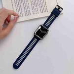 Silicone Watch Band For Apple Watch Series 8&7 41mm / SE 2&6&SE&5&4 40mm / 3&2&1 38mm(Blue + Grey)