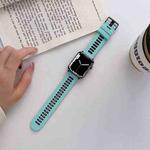 Silicone Watch Band For Apple Watch Ultra 49mm / Series 8&7 45mm / SE 2&6&SE&5&4 44mm / 3&2&1 42mm(Mint Green + Black)