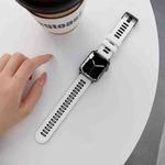 Silicone Watch Band For Apple Watch Ultra 49mm / Series 8&7 45mm / SE 2&6&SE&5&4 44mm / 3&2&1 42mm(White + Black)