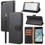 Plain Weave Cowhide Leather Phone Case For iPhone 8 Plus / 7 Plus / 6 Plus / 6s Plus(Black)