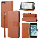 Plain Weave Cowhide Leather Phone Case For iPhone 8 Plus / 7 Plus / 6 Plus / 6s Plus(Brown)