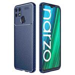 For OPPO Realme Narzo 50A Carbon Fiber Texture Shockproof TPU Phone Case(Blue)