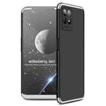 For OPPO Realme 8i GKK Three Stage Splicing Full Coverage PC Phone Case(Black Silver)