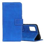 For Galaxy S20 Magnetic Crocodile Texture Horizontal Flip Leather Case with Holder & Card Slots & Wallet(Blue)