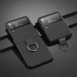 For Samsung Galaxy Z Flip3 5G Oil-sprayed Feel Ring PC Phone Case(Black)