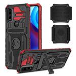 For Motorola G Pure Armor Wristband Phone Case(Red)