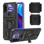 For Motorola G Pure Armor Wristband Phone Case(Purple)