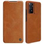 For Xiaomi Redmi Note 11 Pro Global / 11 Pro 5G Global / 11 Pro+ 5G India / 11E Pro 5G NILLKIN QIN Series Pro Crazy Horse Texture Leather Case(Brown)