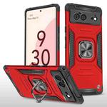 For Google Pixel 6 Magnetic Ring Holder Armor Phone Case(Red)
