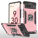 For Google Pixel 6 Magnetic Ring Holder Armor Phone Case(Rose Gold)