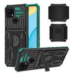 For OPPO A15 Armor Wristband Phone Case(Dark Green)