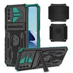 For vivo Y20 Armor Wristband Phone Case(Dark Green)