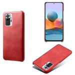 For Xiaomi Redmi Note 10 Pro 4G Calf Texture PC + PU Phone Case(Red)