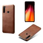 For Xiaomi Redmi Note 8 Calf Texture PC + PU Phone Case(Brown)
