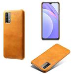 For Xiaomi Redmi Note 9 4G Calf Texture PC + PU Phone Case(Orange)