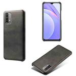 For Xiaomi Redmi Note 9 4G Calf Texture PC + PU Phone Case(Black)