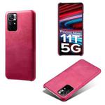 For Xiaomi Redmi Note 11T 5G Calf Texture PC + PU Phone Case(Rose Red)