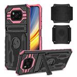 For Xiaomi Poco X3 Armor Wristband Phone Case(Pink)