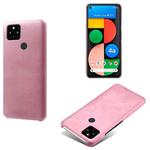 For Google Pixel 4a 5G Calf Texture PC + PU Phone Case(Pink)