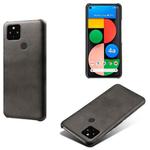 For Google Pixel 4a 5G Calf Texture PC + PU Phone Case(Black)