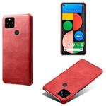 For Google Pixel 4a 5G Calf Texture PC + PU Phone Case(Red)