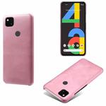 For Google Pixel 4a Calf Texture PC + PU Phone Case(Pink)