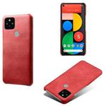 For Google Pixel 5 Calf Texture PC + PU Phone Case(Red)