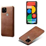 For Google Pixel 5 Calf Texture PC + PU Phone Case(Brown)