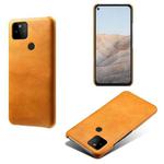 For Google Pixel 5a Calf Texture PC + PU Phone Case(Orange)