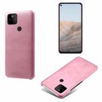 For Google Pixel 5a Calf Texture PC + PU Phone Case(Pink)