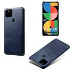 For Google Pixel 5a 5G Calf Texture PC + PU Phone Case(Blue)