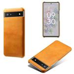 For Google Pixel 6a Calf Texture PC + PU Phone Case(Orange)