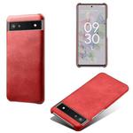 For Google Pixel 6a Calf Texture PC + PU Phone Case(Red)