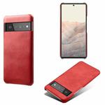 For Google Pixel 6 Pro Calf Texture PC + PU Phone Case(Red)