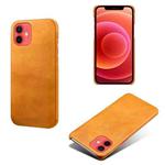 For iPhone 12 mini Calf Texture PC + PU Phone Case (Orange)
