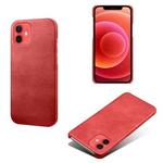 For iPhone 12 mini Calf Texture PC + PU Phone Case (Red)