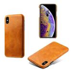 For iPhone XS Max Calf Texture PC + PU Phone Case(Orange)