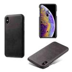 For iPhone XS Max Calf Texture PC + PU Phone Case(Black)